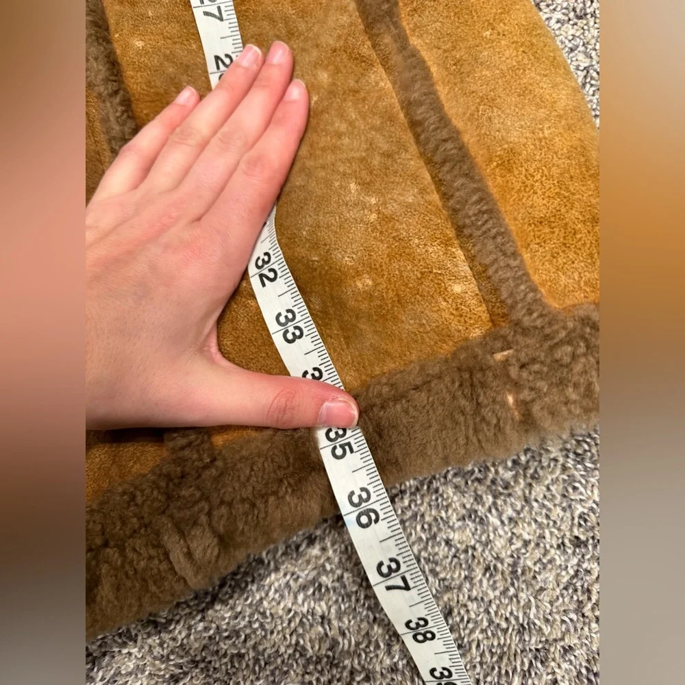 Vintage portobello sherling sheepskin jacket Marlboro man size 38 - Picture 11 of 11